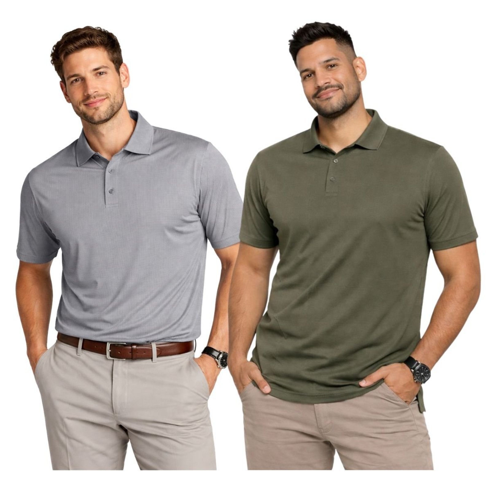 Kit 2 Camisas Polo Masculina Poliamida Premium Preto e Branco