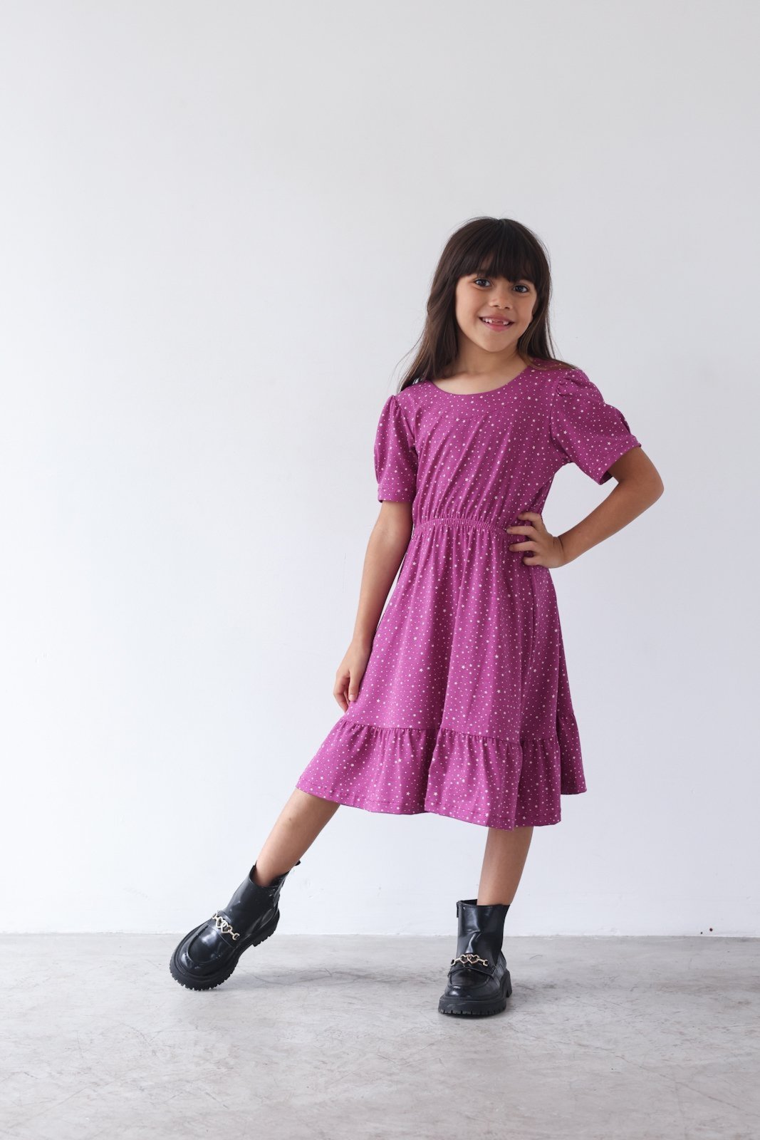 Infantil - Vestido Aura Suzana Estrela Pink