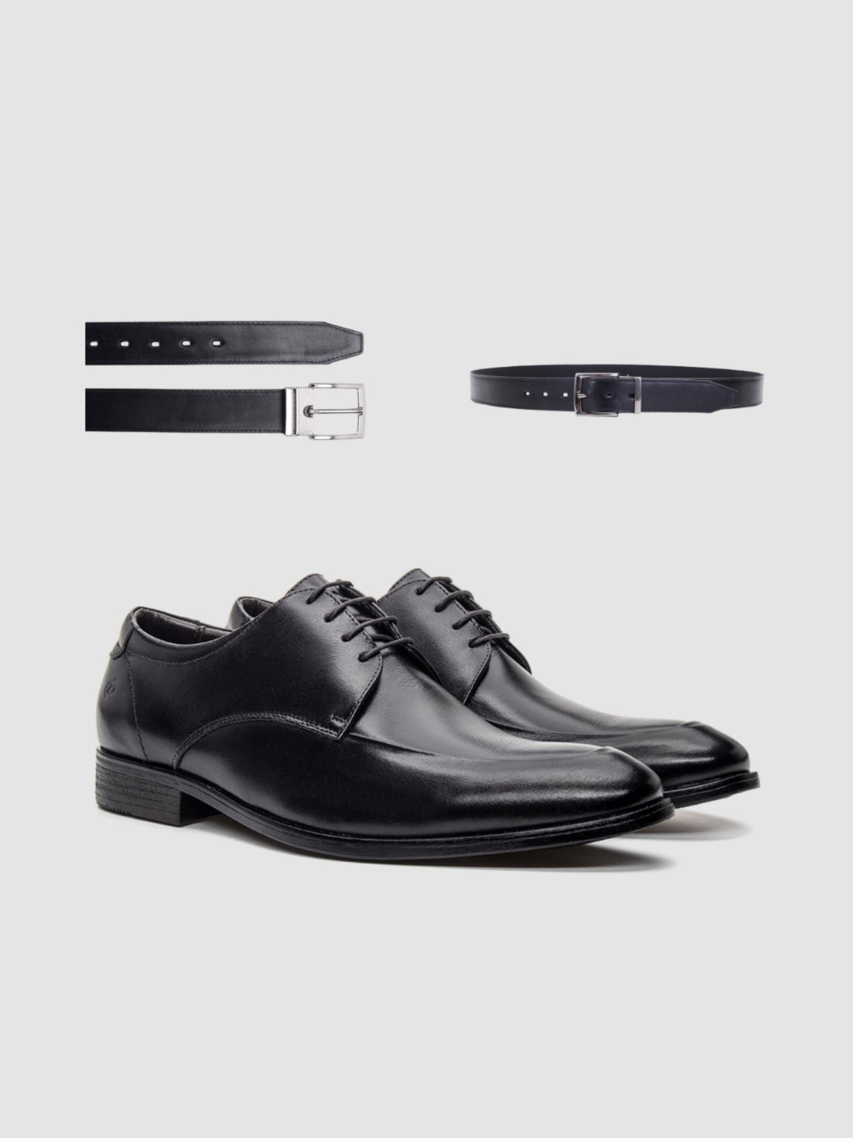 Kit Sapato Masculino Preto Com Cinto Couro Elegância Atemporal Qualidade Sofisticação E Estilo Zapattero