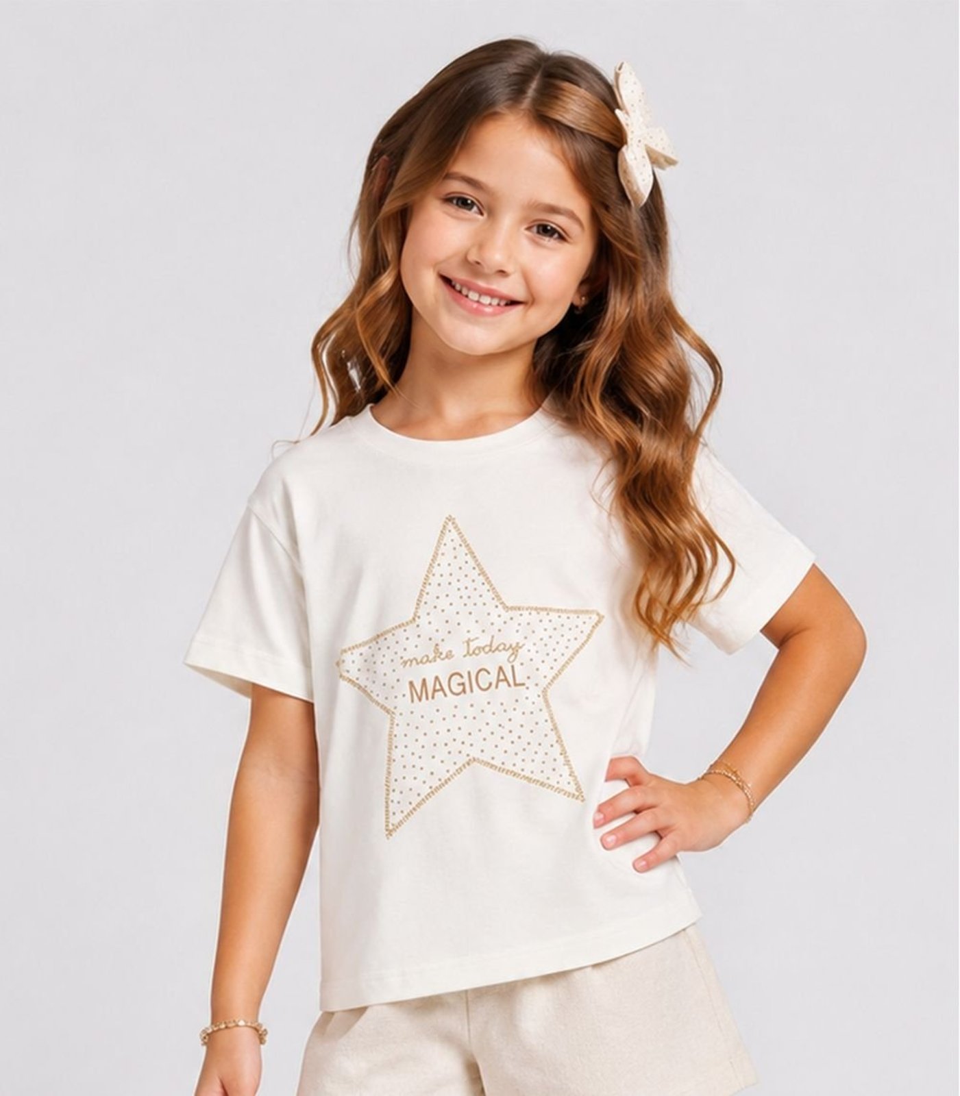Infantil - Blusa Feminina Com Estampa Trick Nick Bege