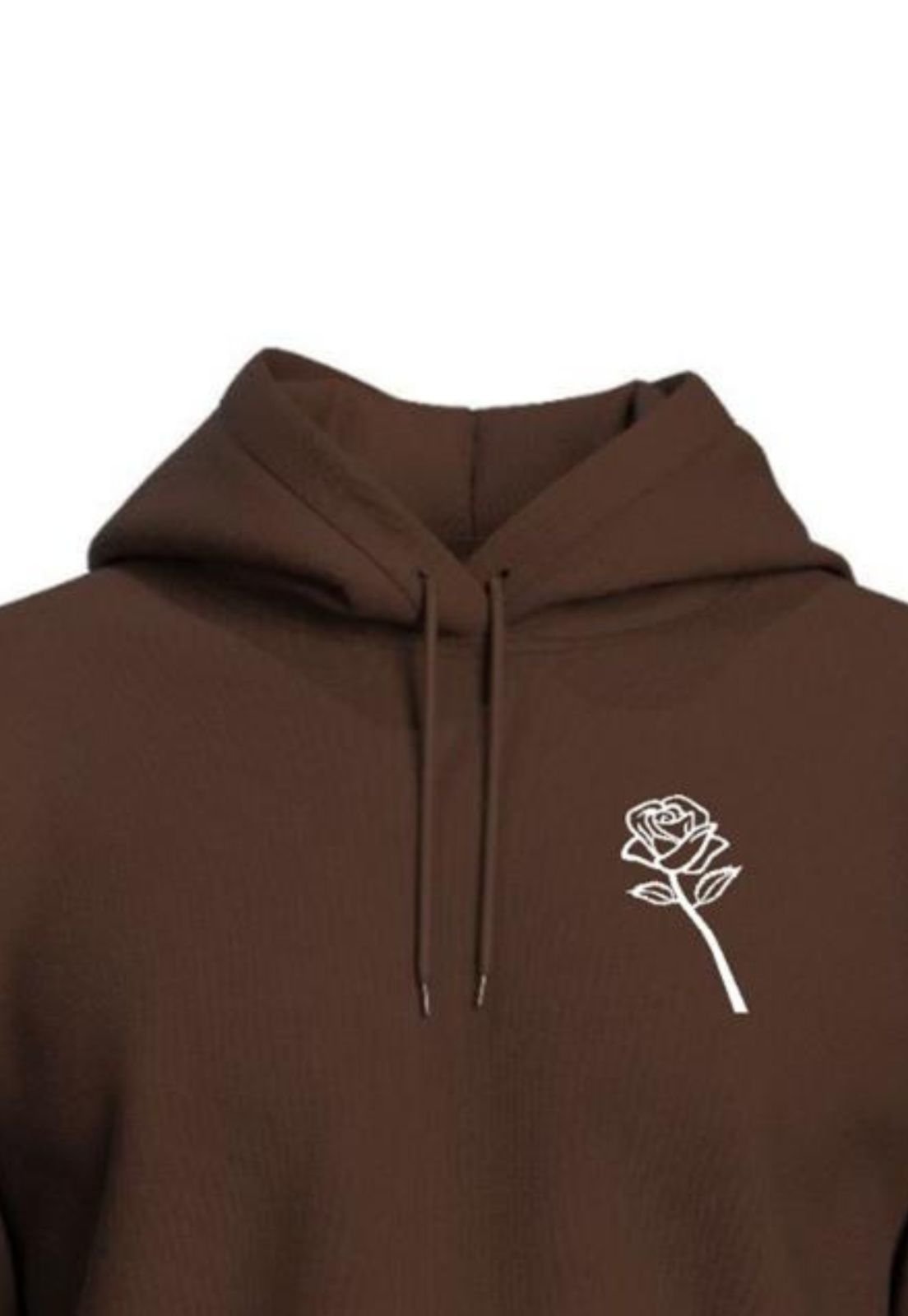 Vista 3 Blusa de Moletom Estampada Flor Agasalho Com Capuz e Bolsos Relaxado café Relaxado café