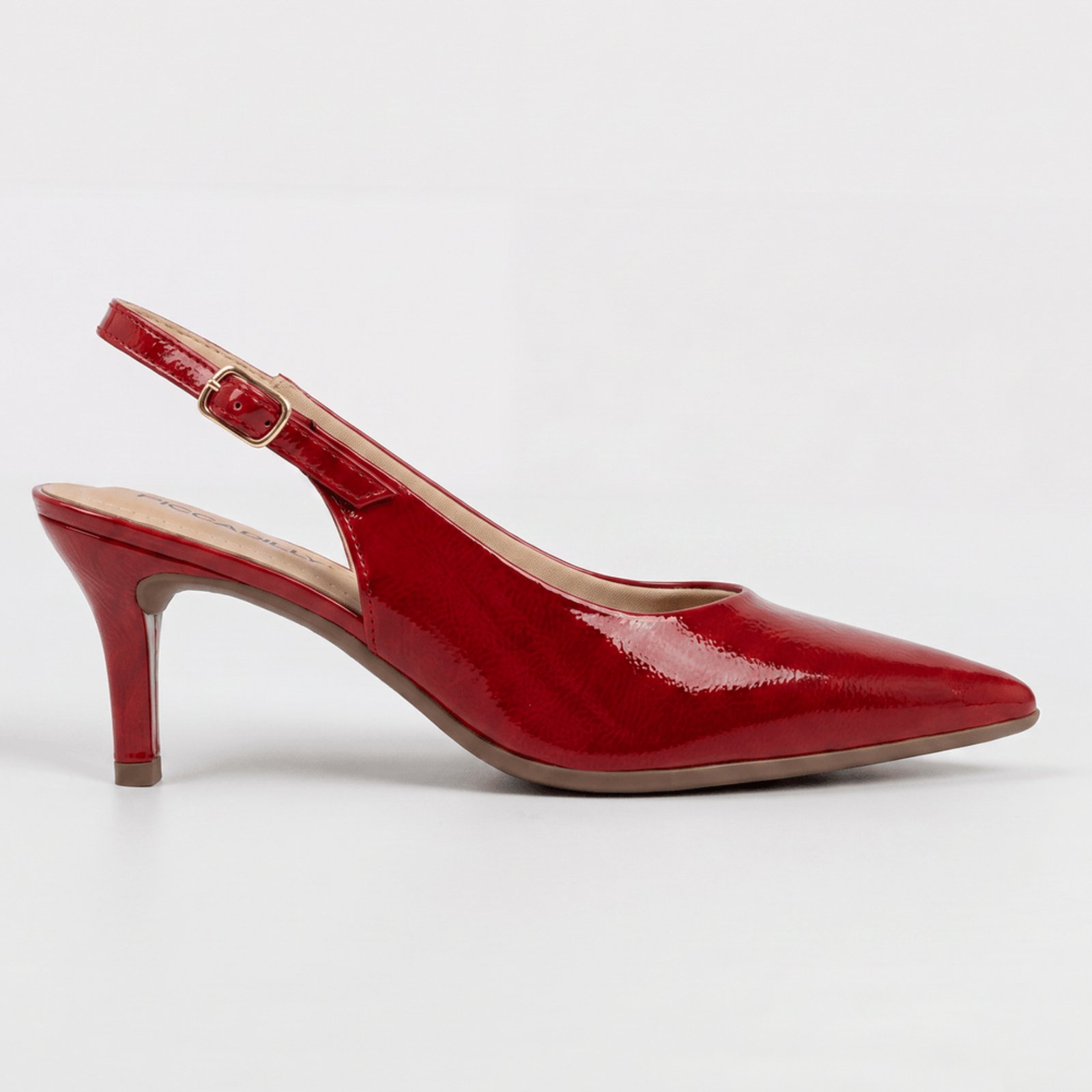 Slingback Salto Alto Carmim