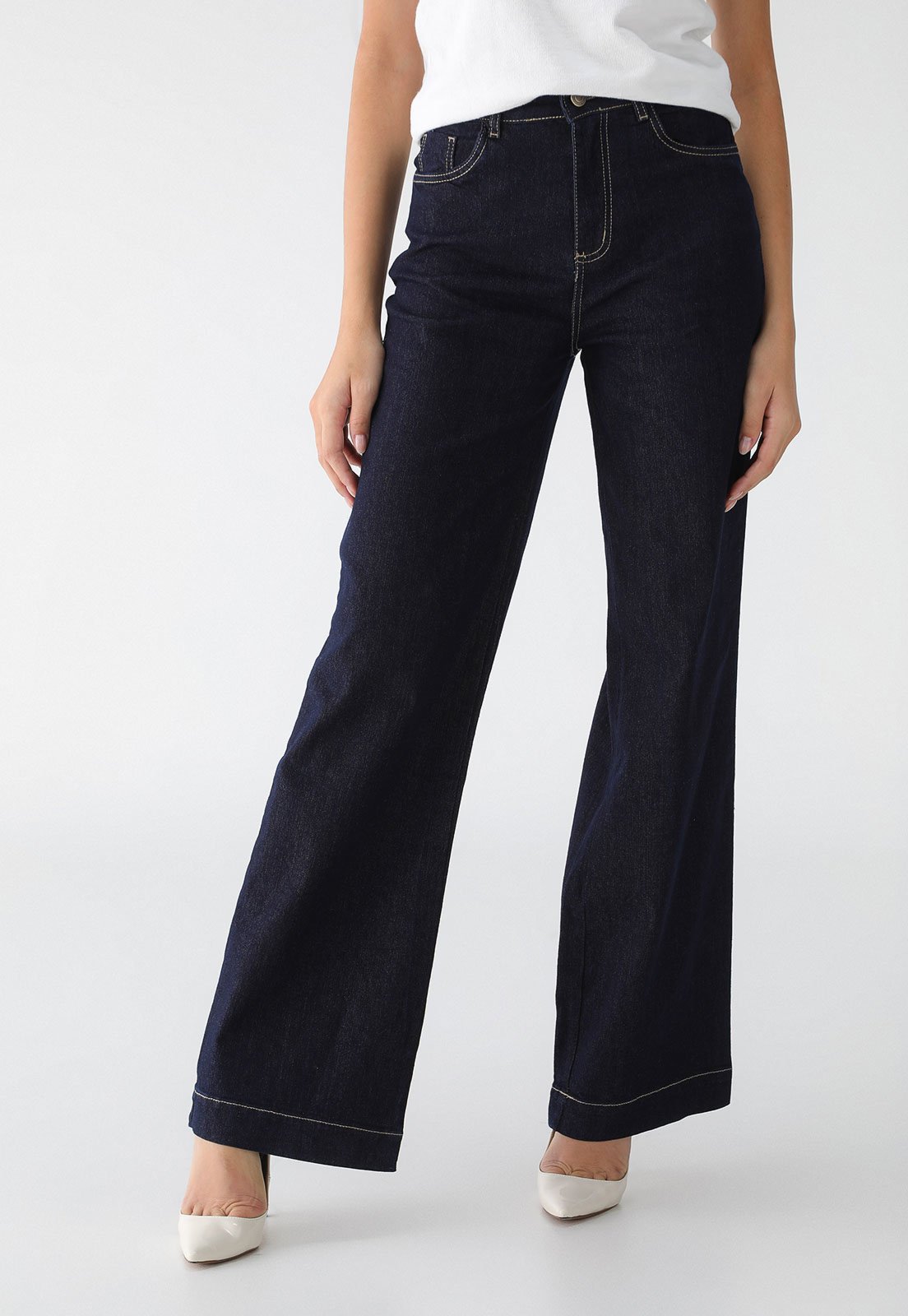 Calça Jeans Sawary Wide Leg Lisa Azul