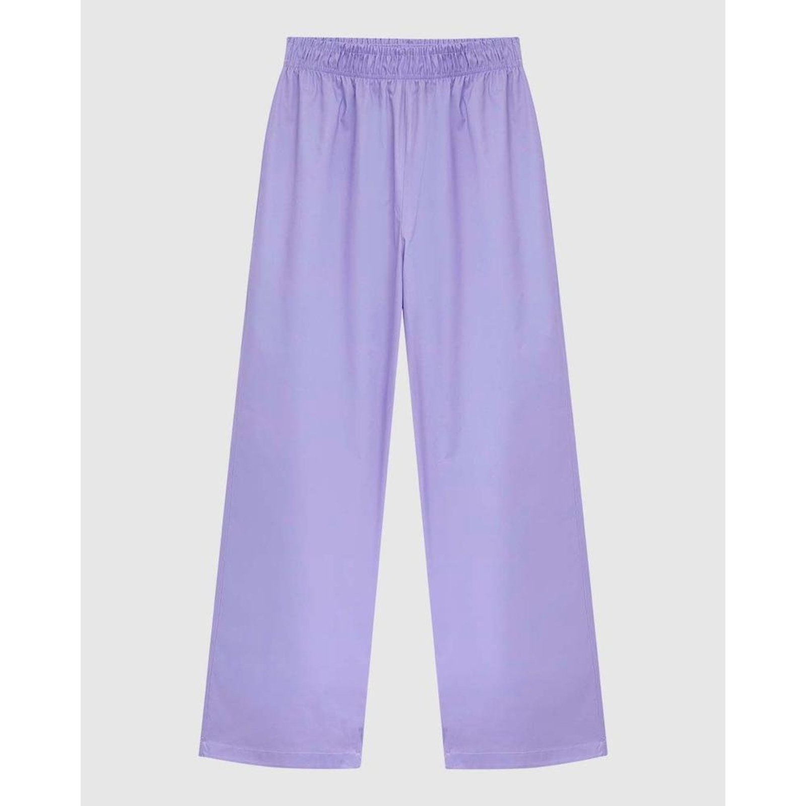 Calça Wide Leg Feminina Cós Elástico Em Tricoline