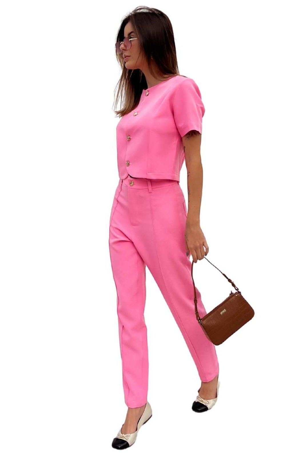 Calça Vanibele Alfaiataria Rosa