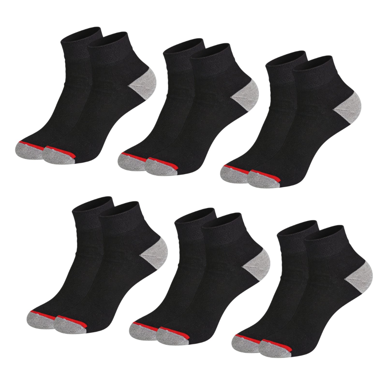 Kit 6 Pares de Meias QLC Sports Confort Cano Curto Esportiva Preto
