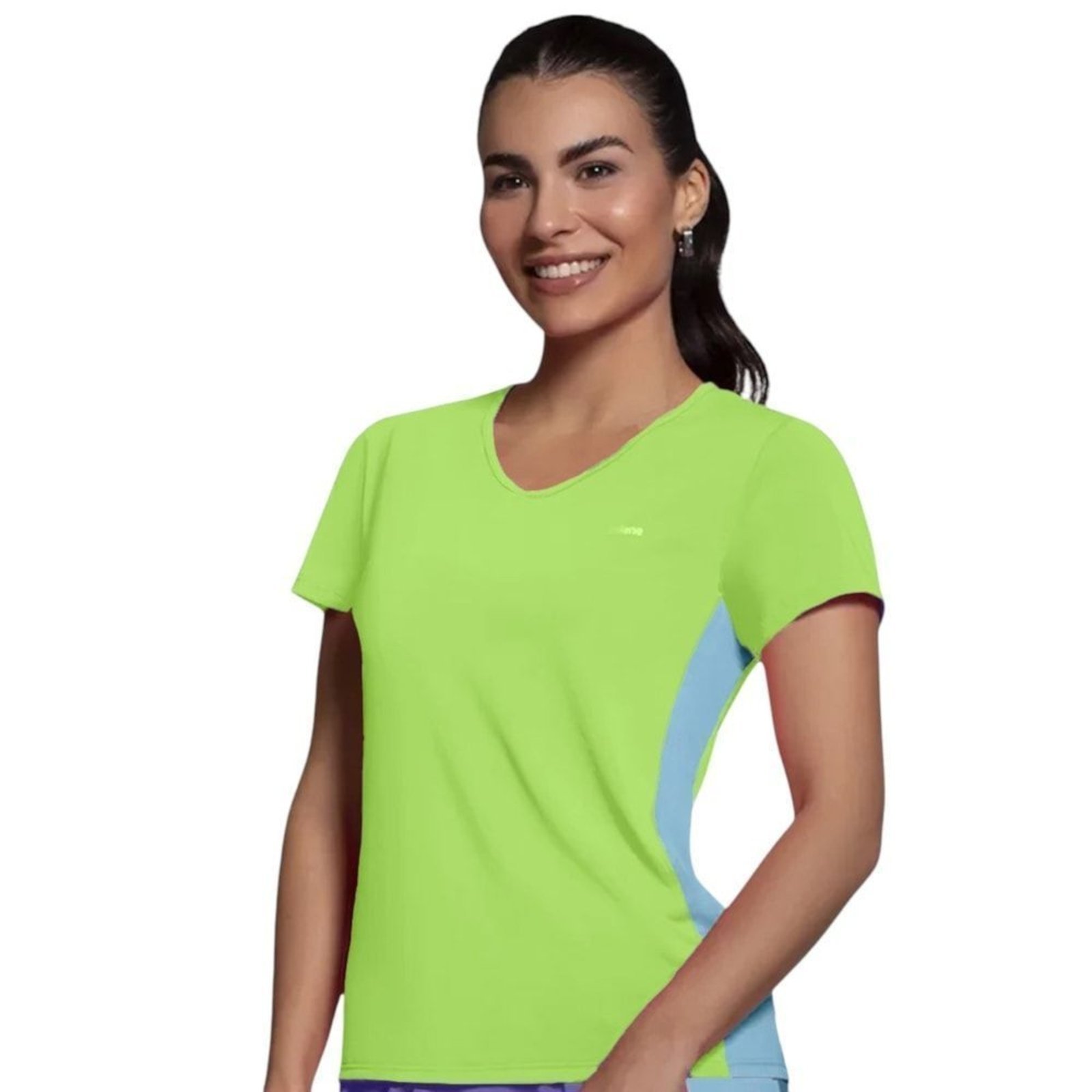 Vista 2 Camiseta Selene Com Recorte Lateral Feminina amarelo SELENE amarelo