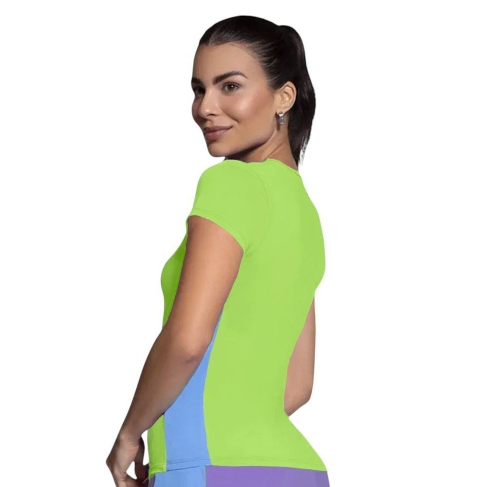 Vista 3 Camiseta Selene Com Recorte Lateral Feminina amarelo SELENE amarelo