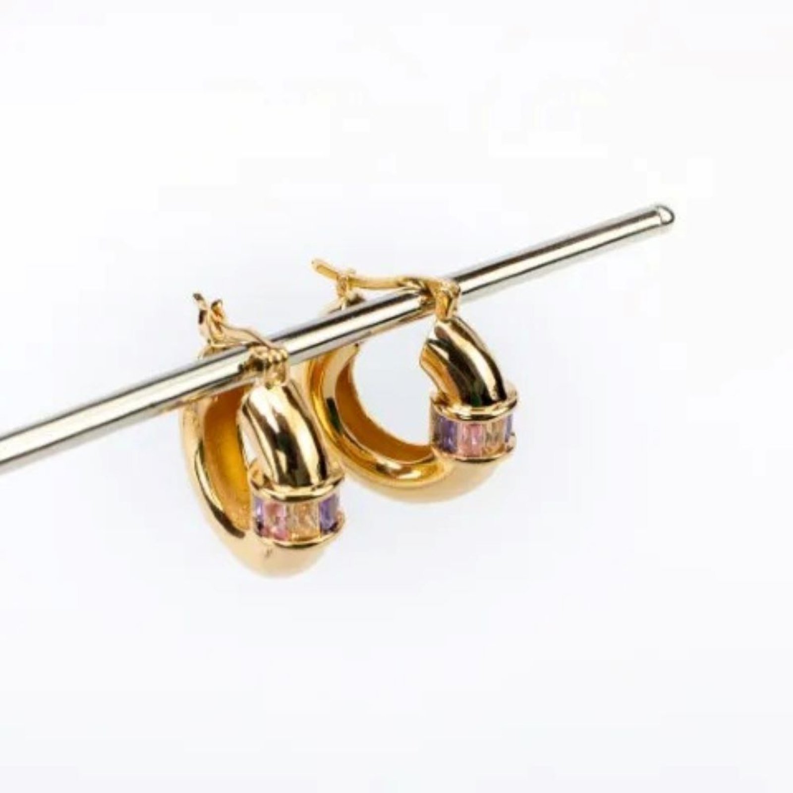 Infantil – Brinco Argola Pequena Zircônias Banhado a Ouro 18K Ania Store