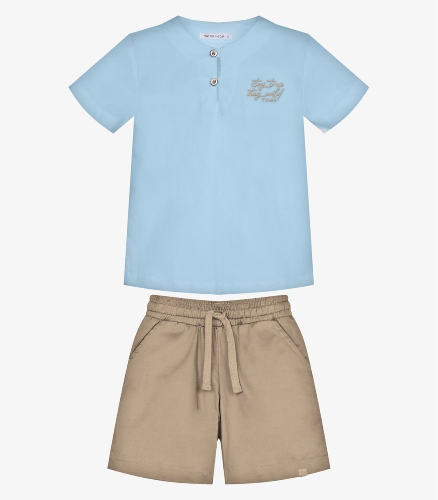 Infantil - Conjunto Camisa Com Bermuda Trick Nick Azul
