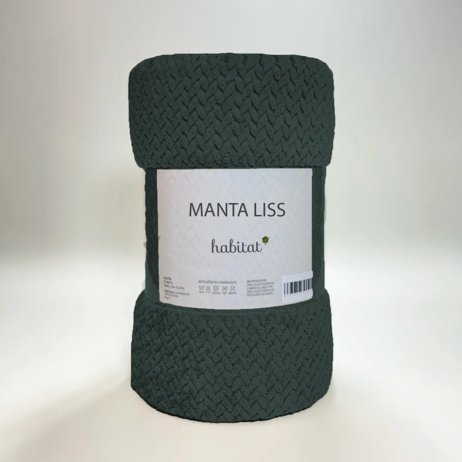 Manta Casal Trançada Microfibra Inverno Macia Liss Verde