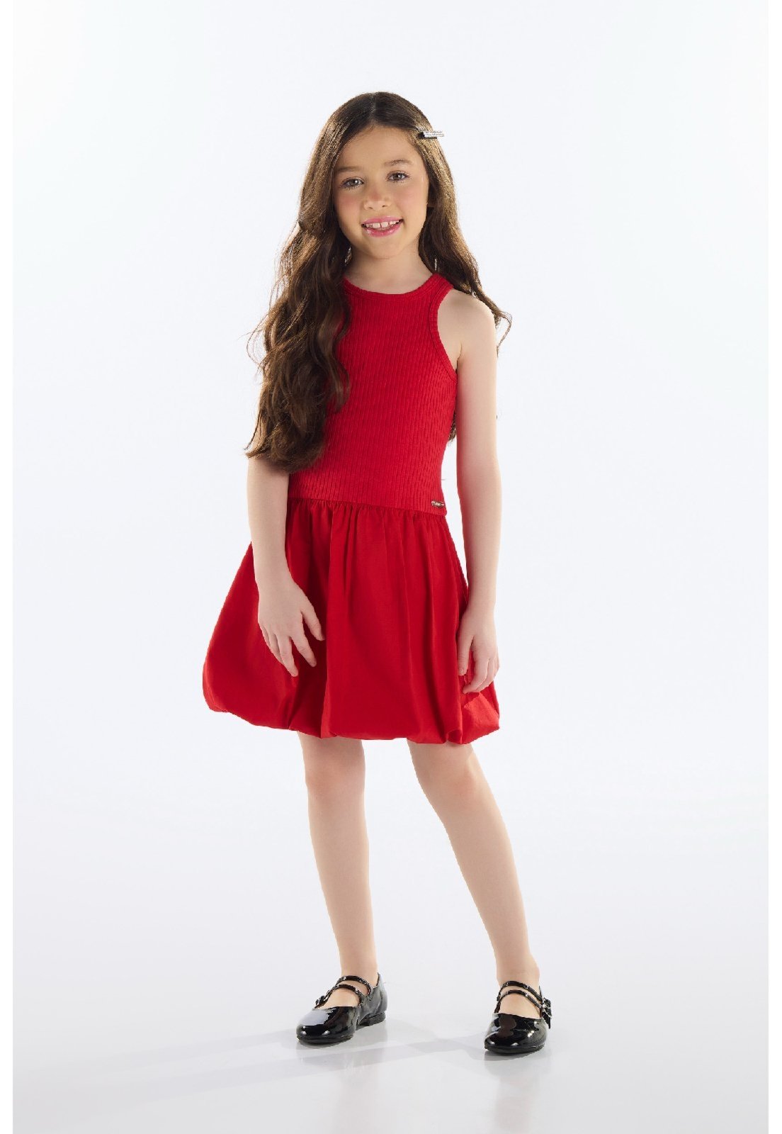 Infantil - Vestido em Tricoline Quimby Vermelho