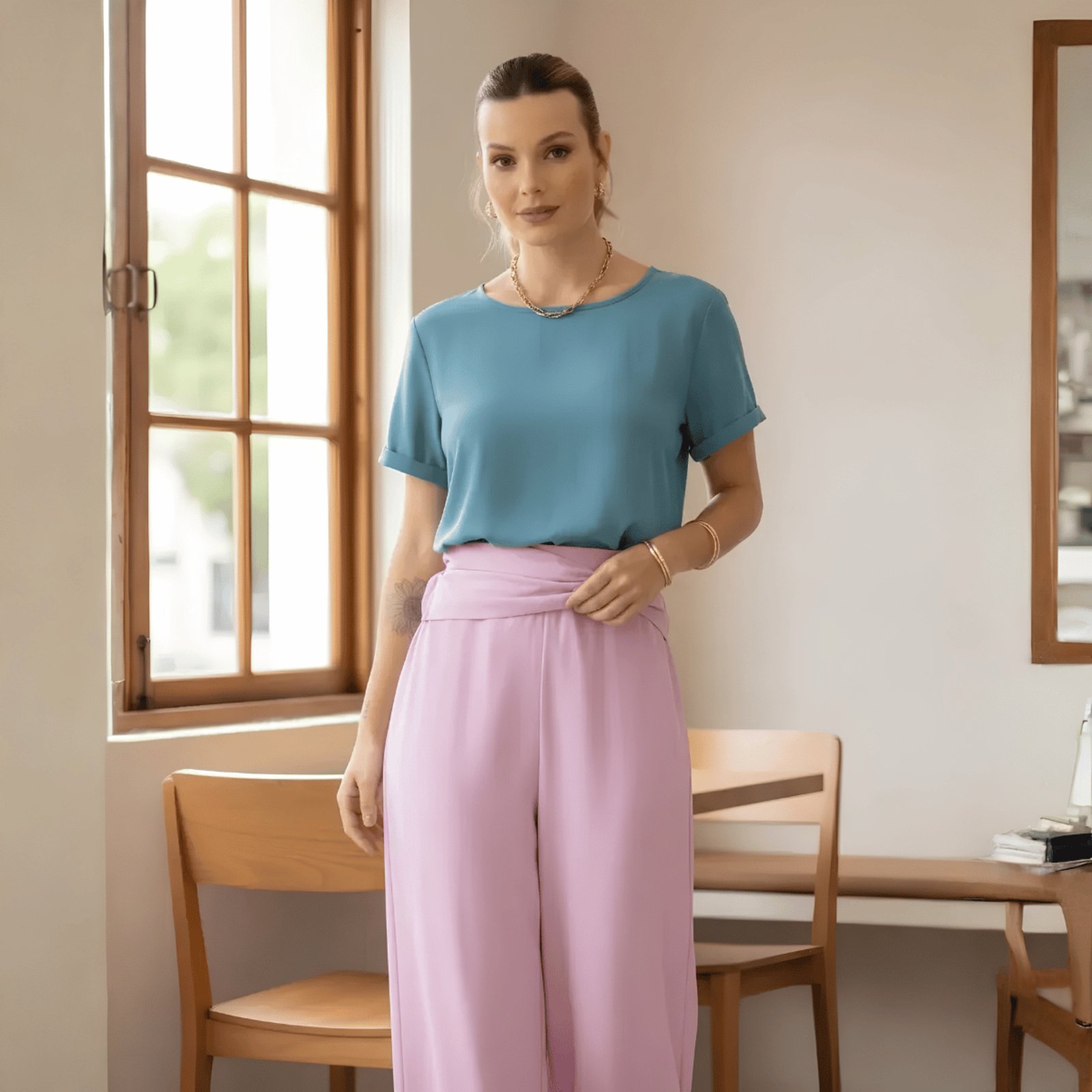 Blusa Feminina Básica Lisa Viscose Lunender