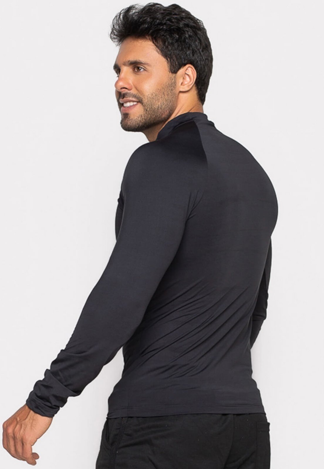 Vista 3 Camisa Bravaa Store Longa Térmica Praia Segunda Pele Proteção Uv 50 037 preto BRAVAA STORE preto