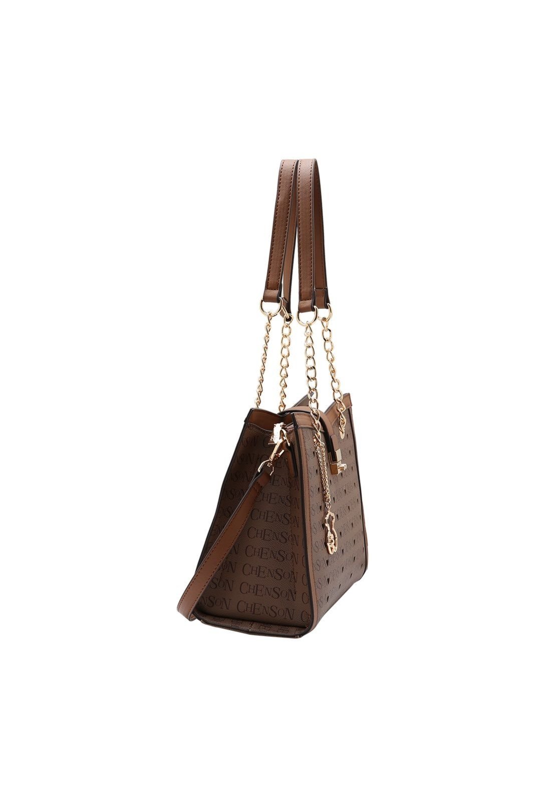 Vista 3 Bolsa Feminina Chenson Cristal Monograma 3485400 preto Chenson preto
