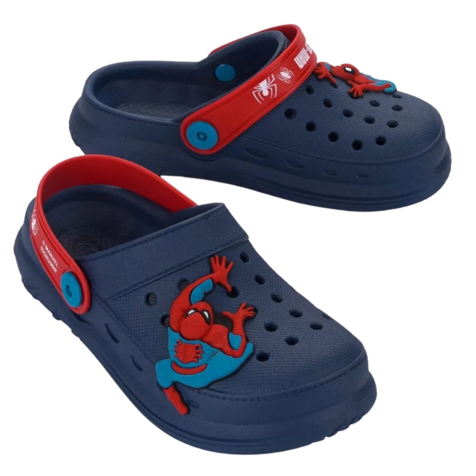 Infantil - Babuche Grendene Homem Aranha Marvel New Step 23235 Grendene Azul Marinho