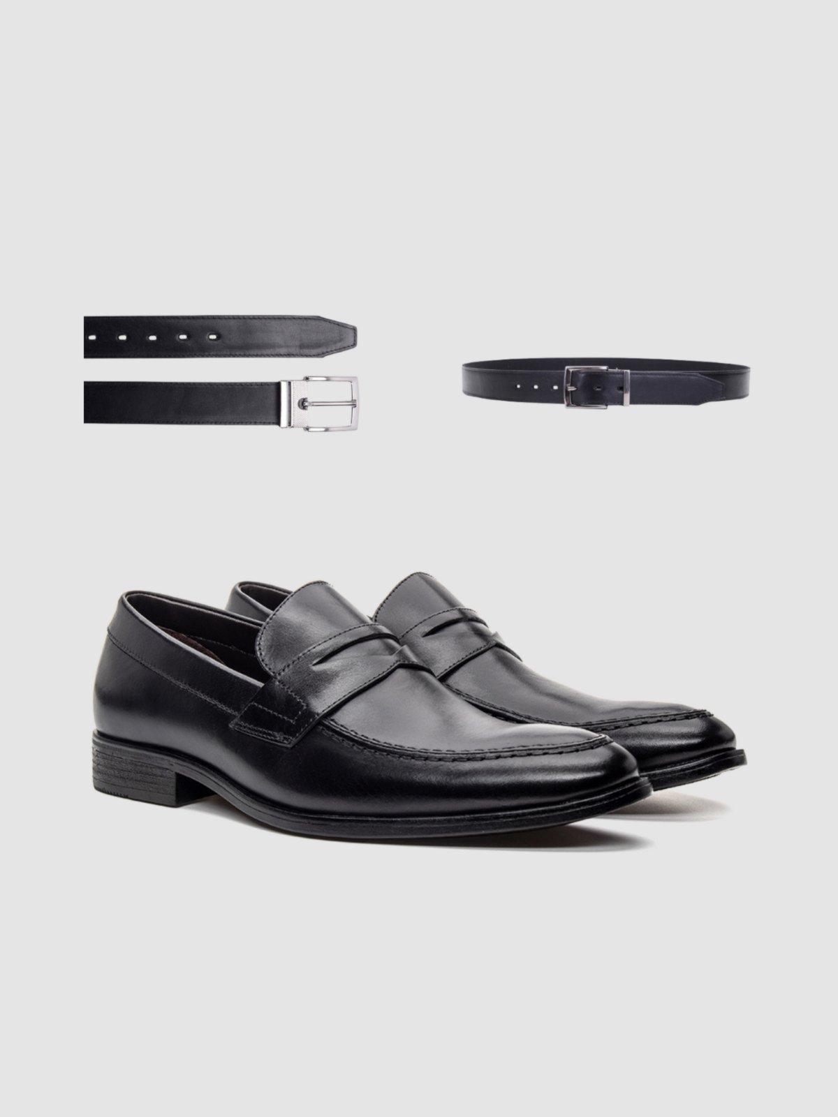 Kit Sapato Social Preto Com Cinto Couro Elegancia Premium Qualidade Sofisticação E Estilo Zapattero