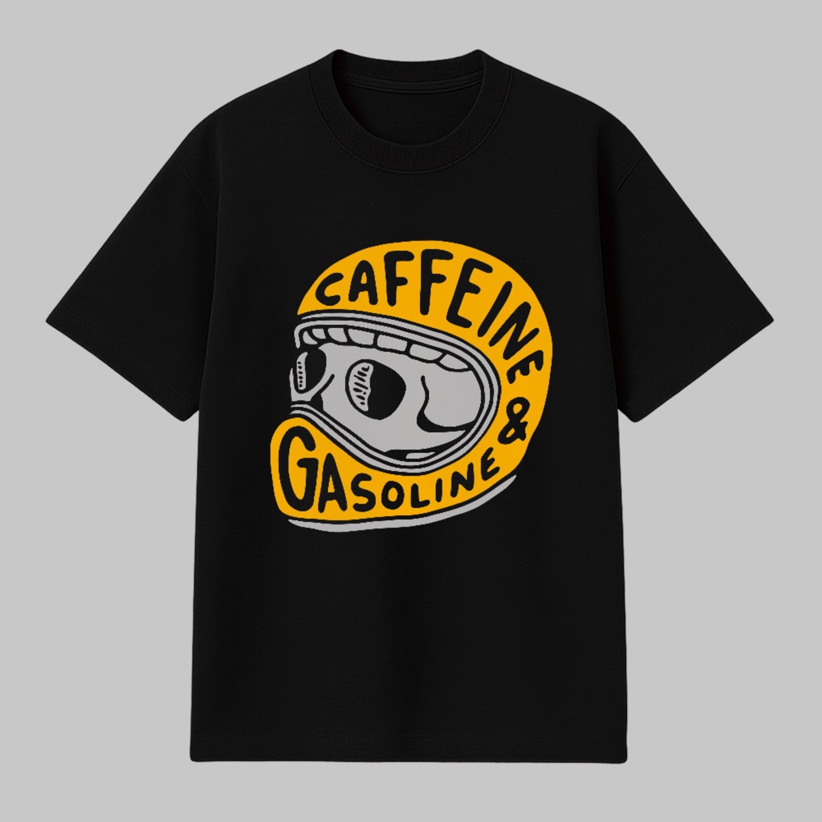 Camiseta Básica Café e Gasolina Motoqueiro Vintage Style Preto