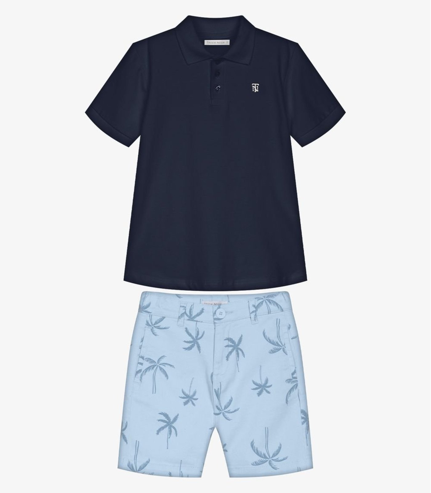 Infantil - Conjunto Polo Com Bermuda Trick Nick Azul