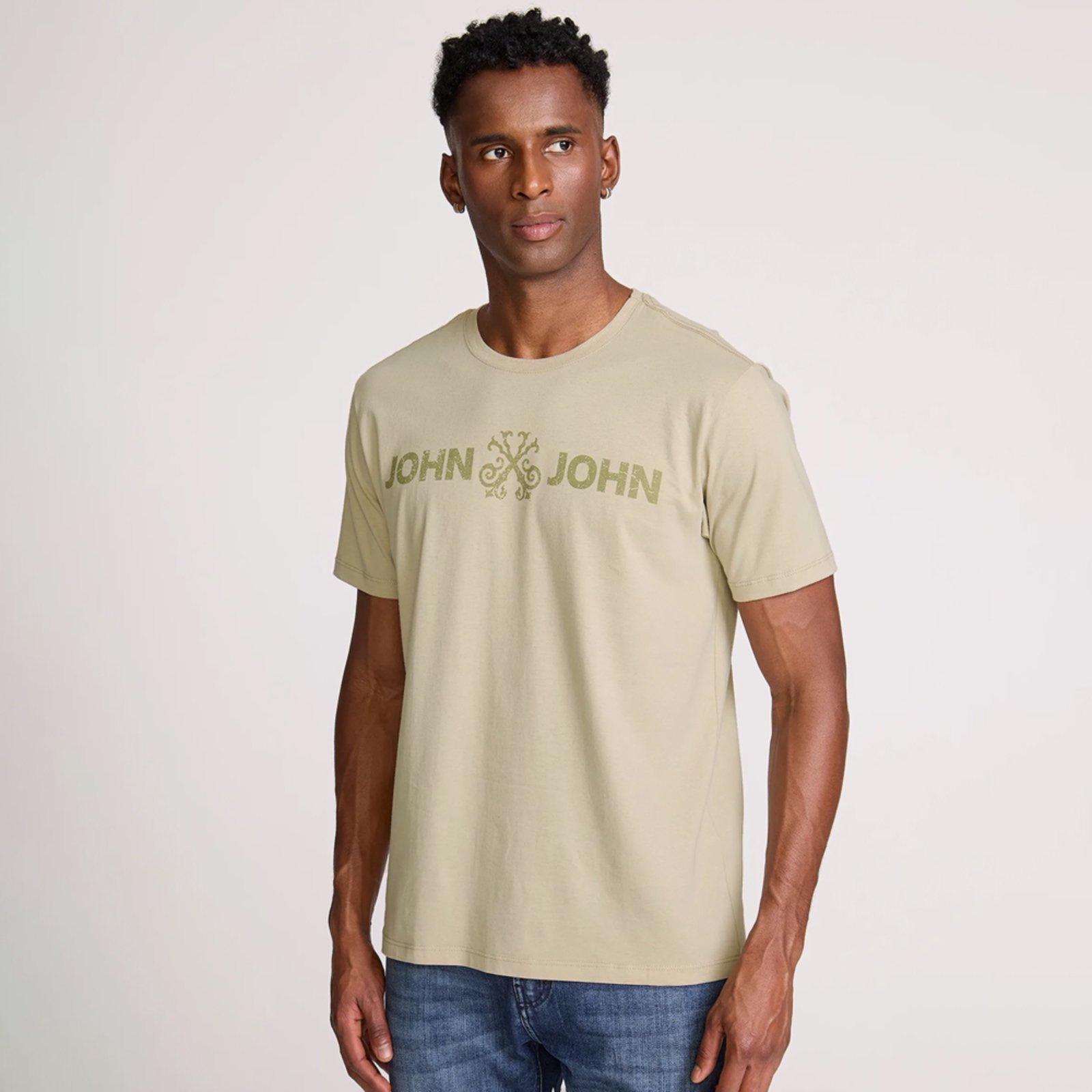 Camiseta John John Regular Basic Pr26 Bege Masculino