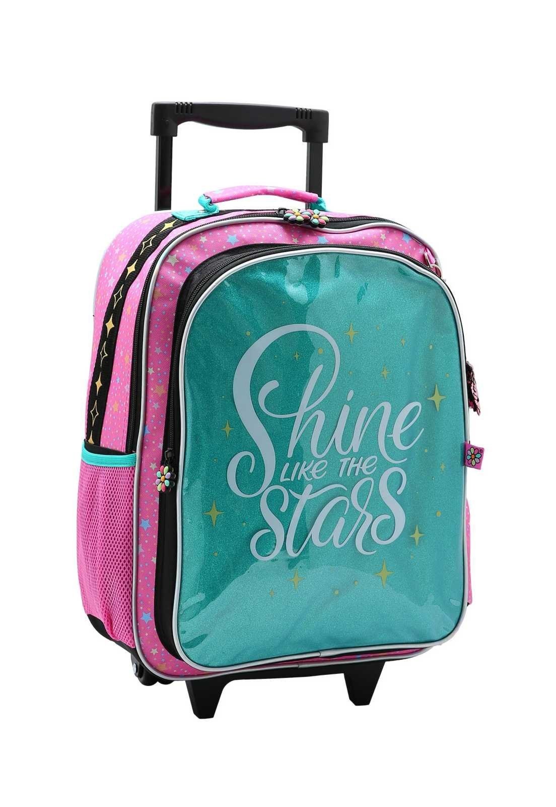 Mochila Escolar Menina de Rodinhas Shine Like the Stars