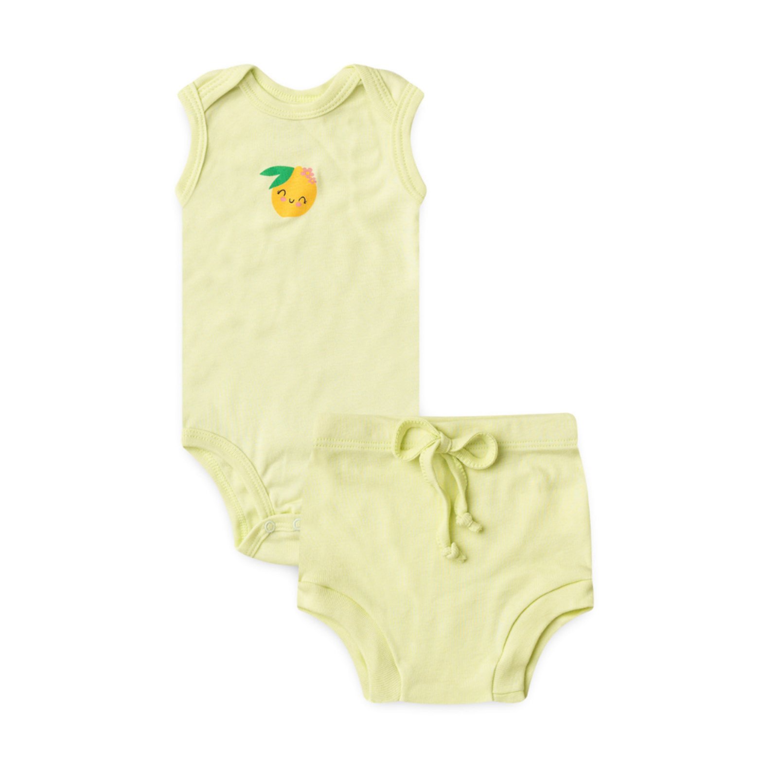 Infantil - Conjunto Body Regata e Tapa Fralda do Papai Verde Limão