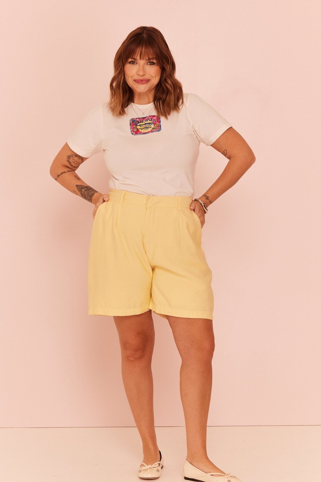 Shorts Alfaiataria In Love Julia Amarelo