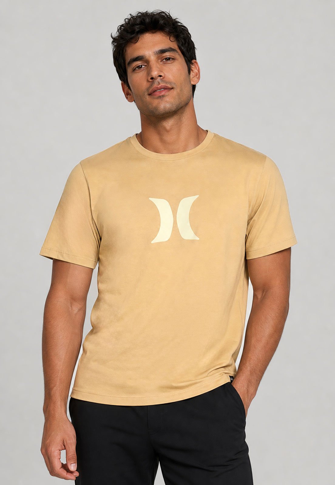 Camiseta Masculina Hurley Icon Bege