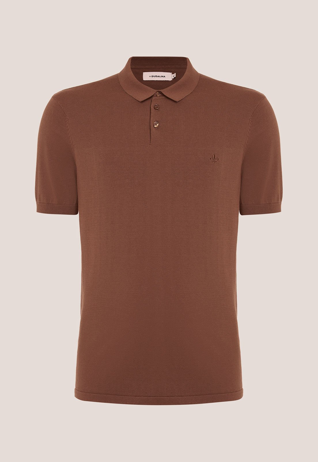 Camisa Polo Masculina Dudalina Manga Curta Marrom