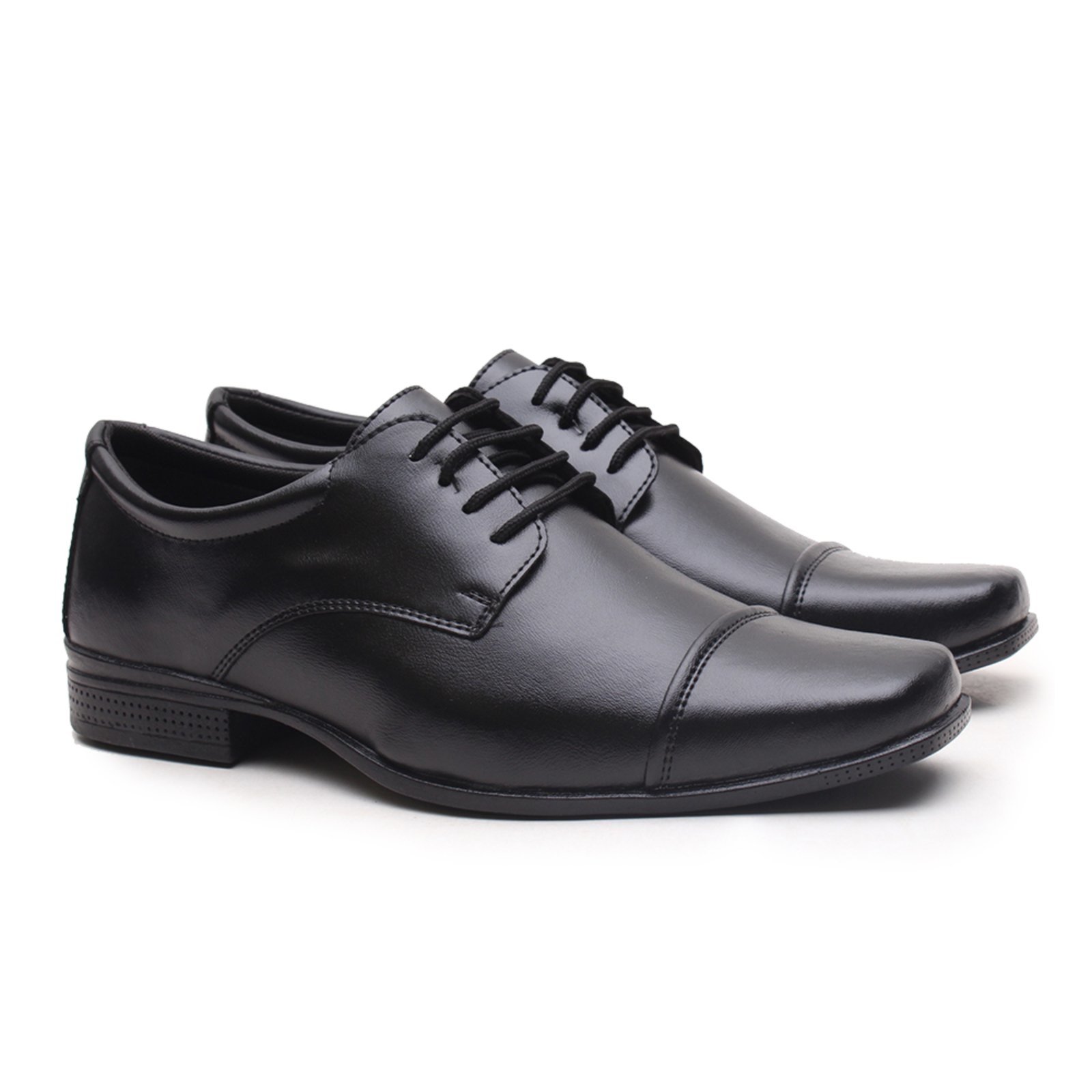 Vista 3 Sapato Social Masculino Clássico Amarrar Miletto preto Miletto preto