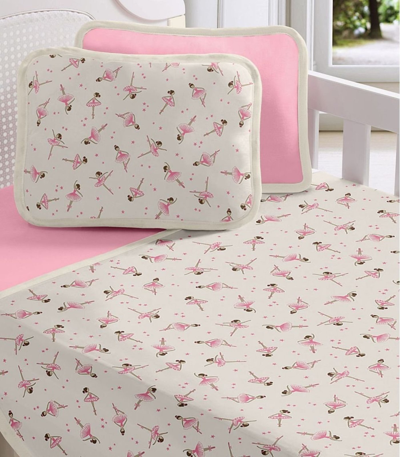 Jogo Cama Baby Estampado Vivaldi Rosa