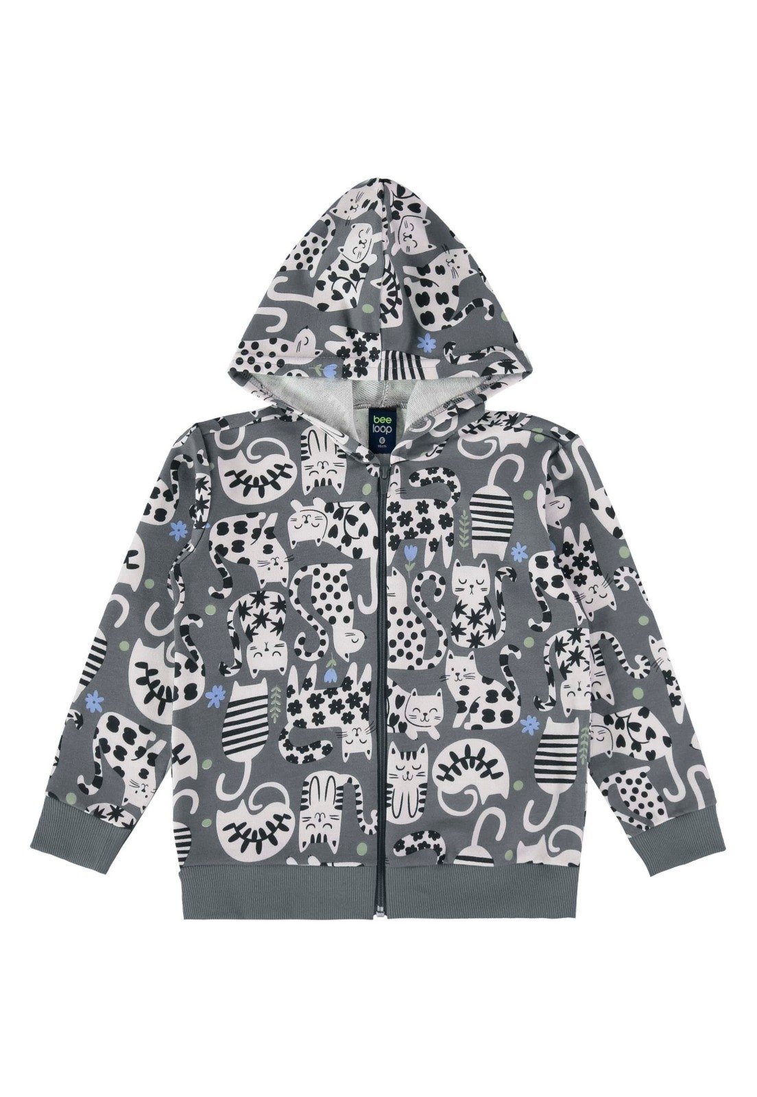 Infantil – Jaqueta Moletom Unissex Bee Loop Cinza