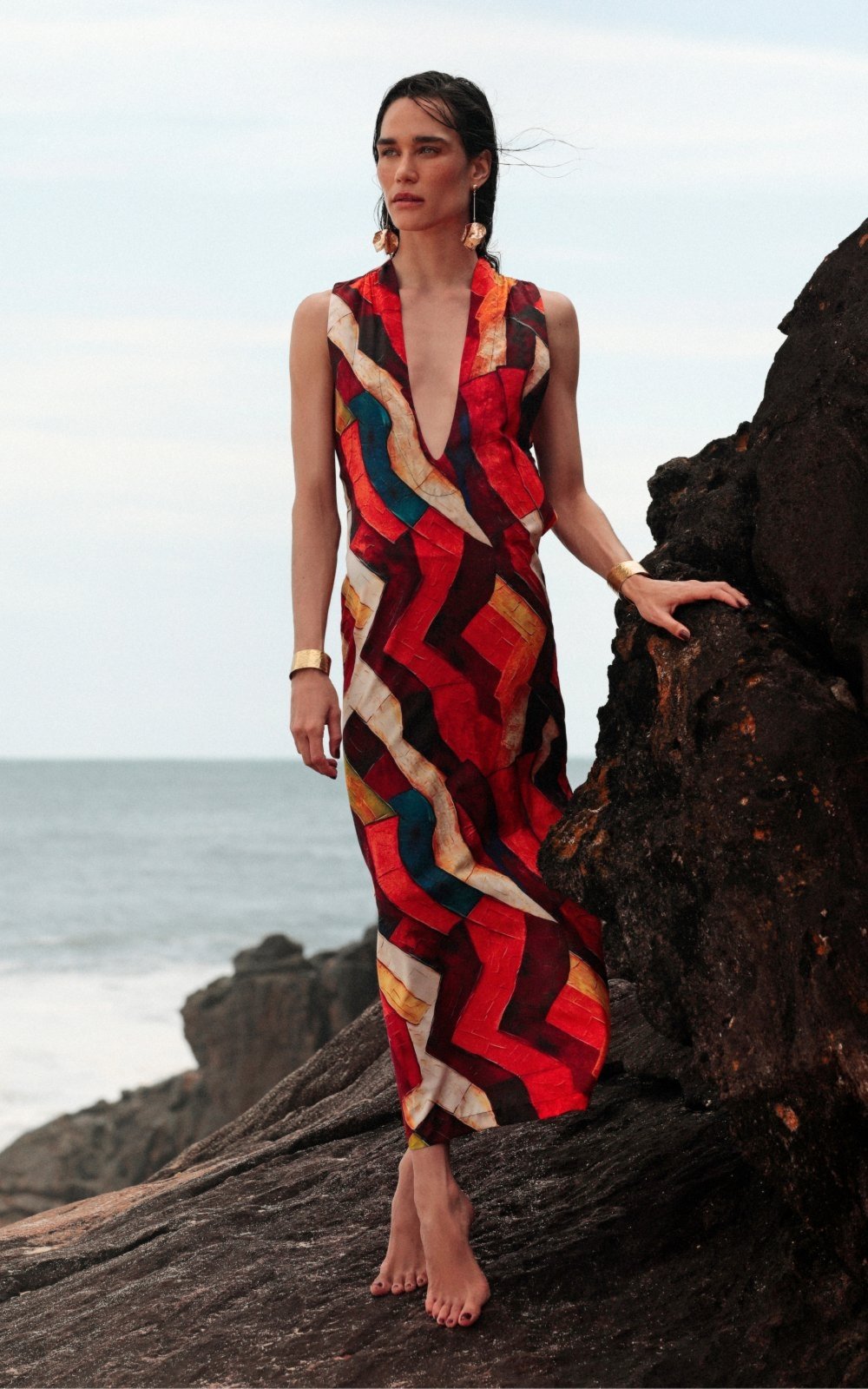 Vestido Longo Crepe Caminho das Tâmaras SP1411BQ