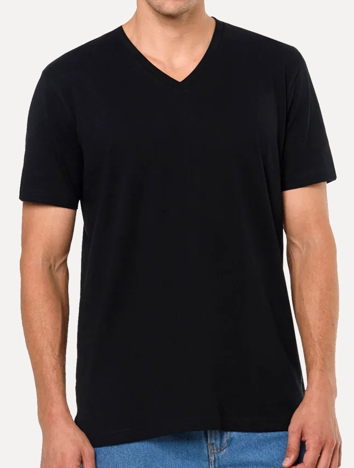 Camiseta Calvin Klein Jeans Masculina Gola V Essentials Logo Lateral Preta