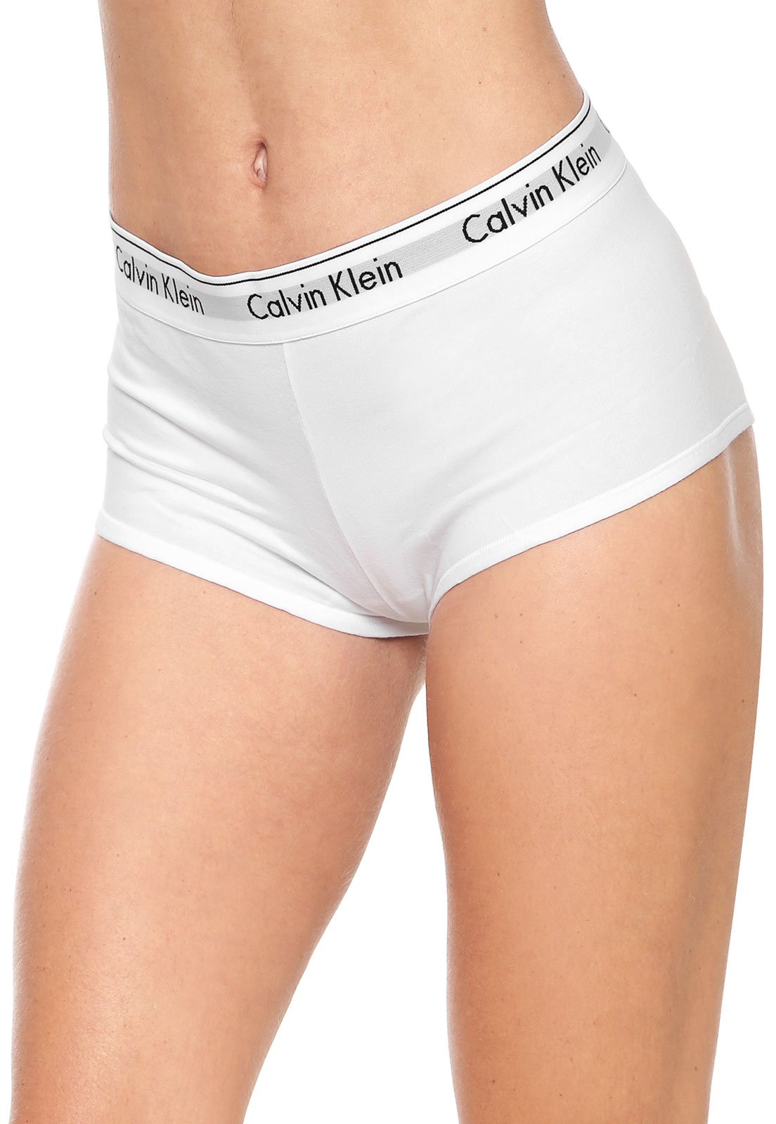 Vista 2 Calcinha Calvin Klein Underwear Boxer Logo Branca branco Calvin Klein Underwear branco