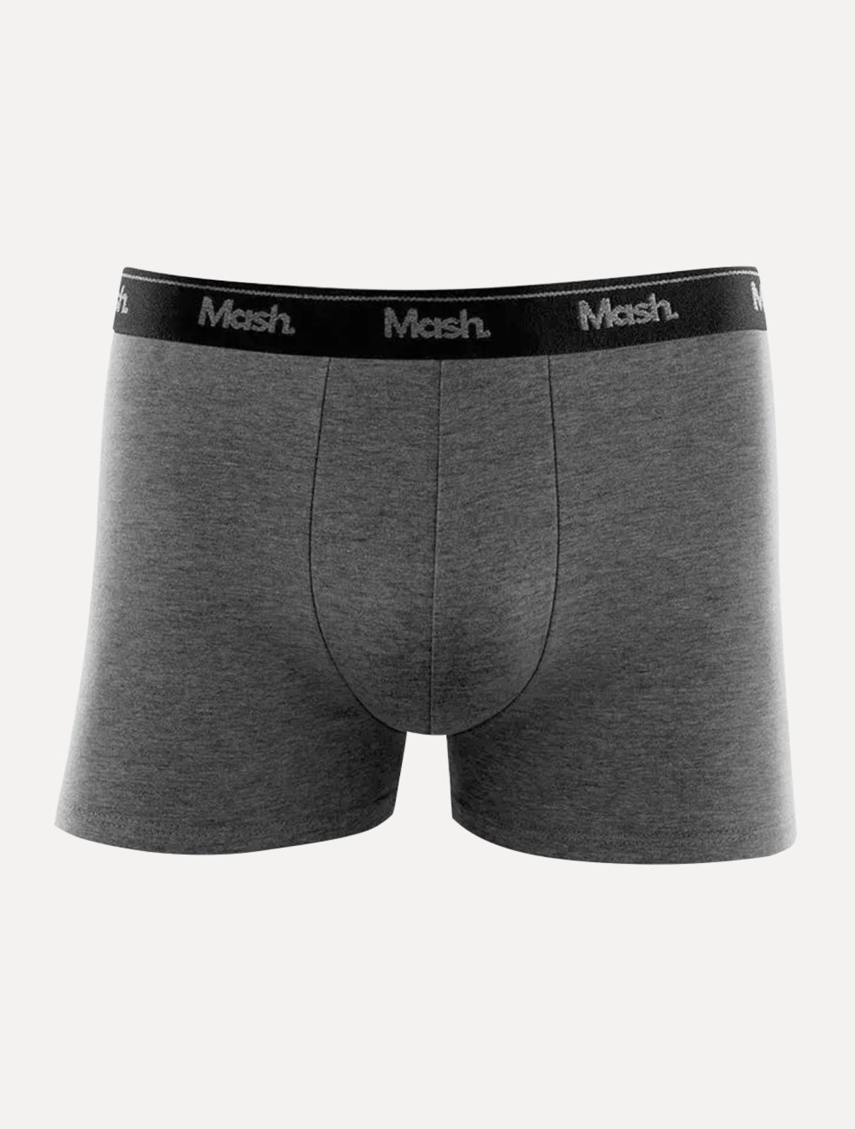 Vista 2 Cueca Mash Boxer Cotton Basic Dark Logo Mescla Escuro cinza MASH cinza