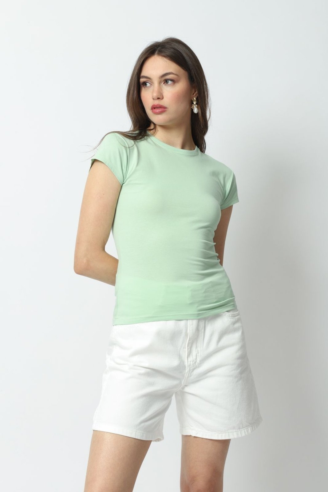 T shirt Decote Redondo Verde P Gazzy