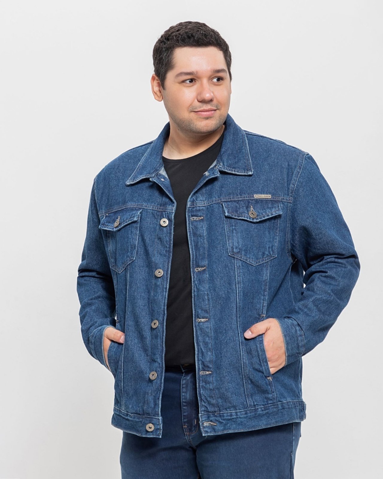 Jaqueta Blusa Masculina - Black Jeans - Plus Size - Denim Escura