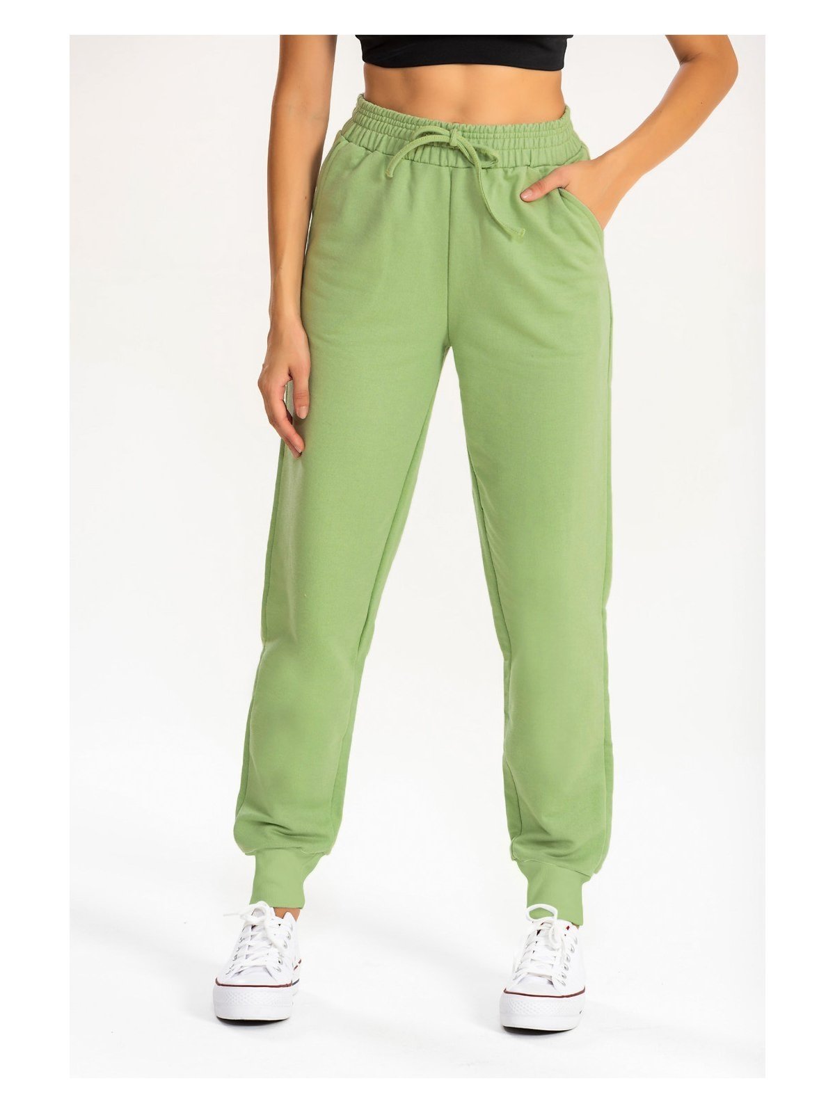 Calça Jogger Moletom Peluciado Kally Verde
