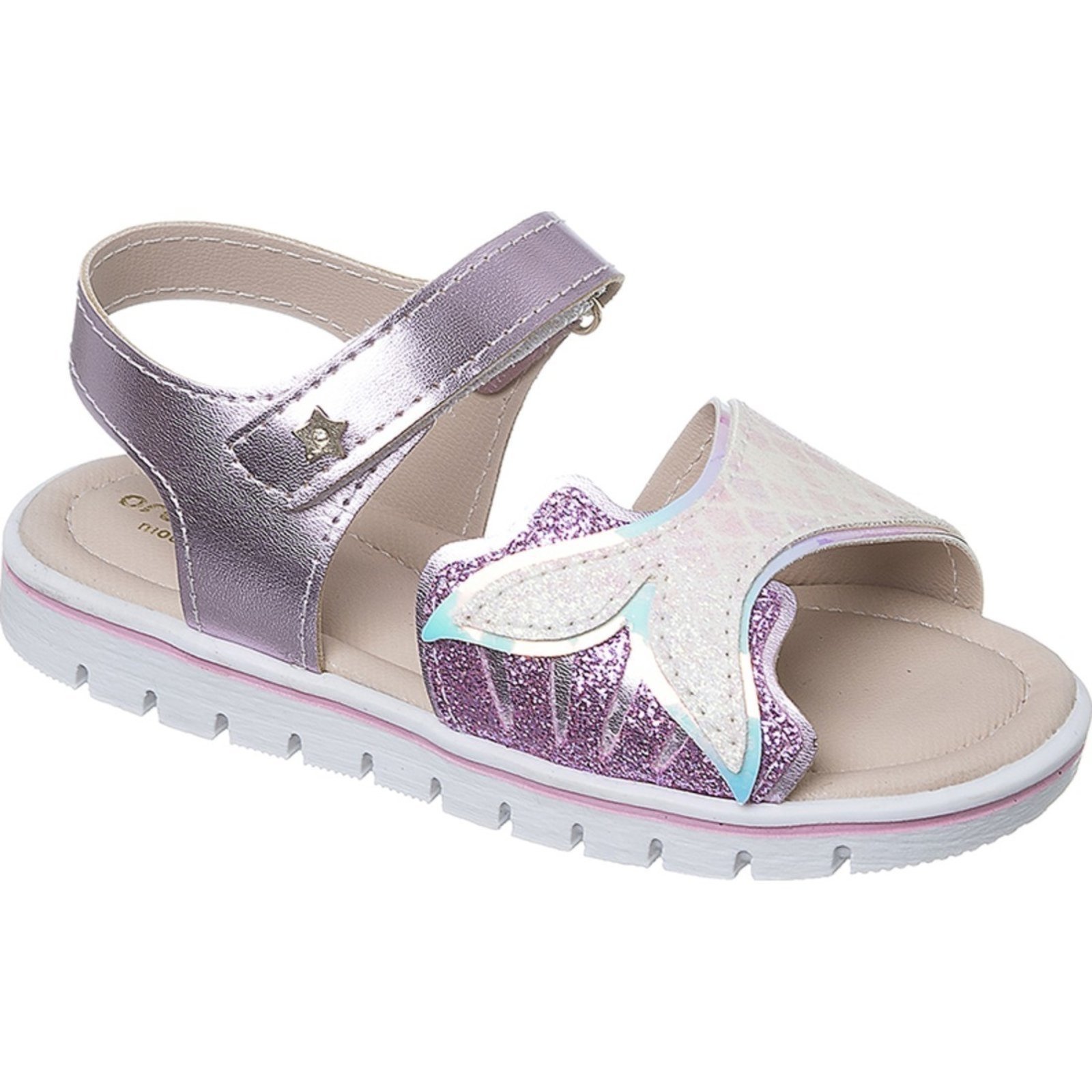 Infantil – Sandália Ortopasso Cinderela Menina Sereia Glitter Rosa