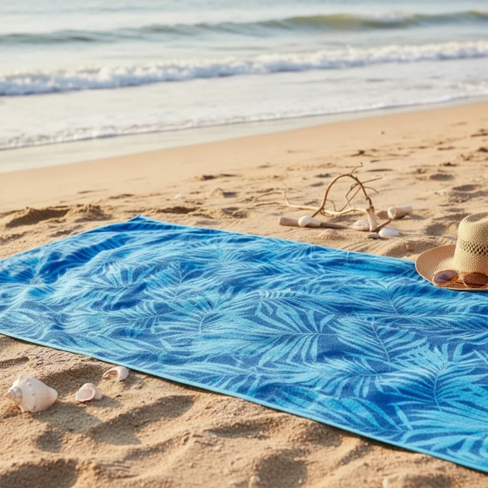 Toalha Banhao Praia Piscina Dohler Iris Algodao Azul