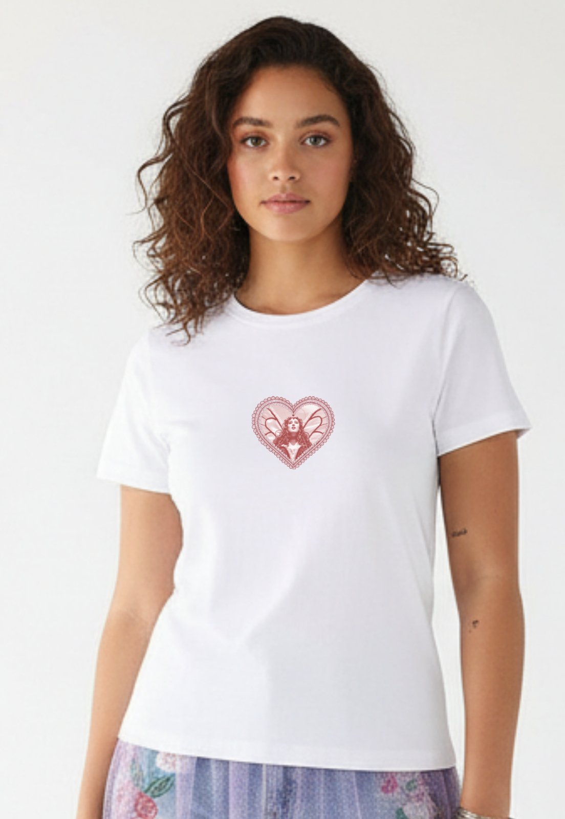 Camiseta Feminina Baby Tee Fiveblu Estampada Chappell Off White
