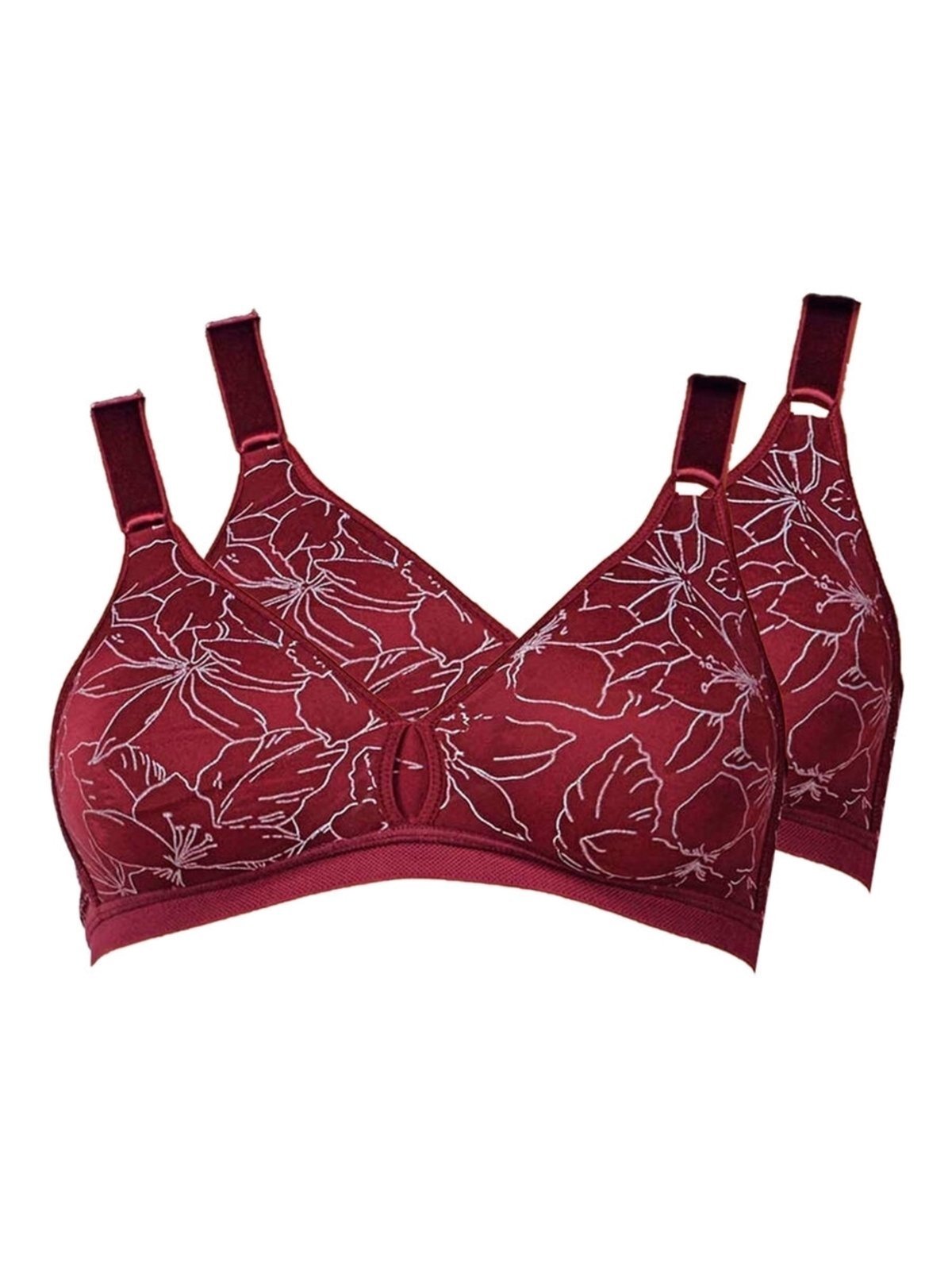 Kit com 2 Sutiãs Sustentação Olimpo Anizete Demillus 61741 Taça B Vermelho