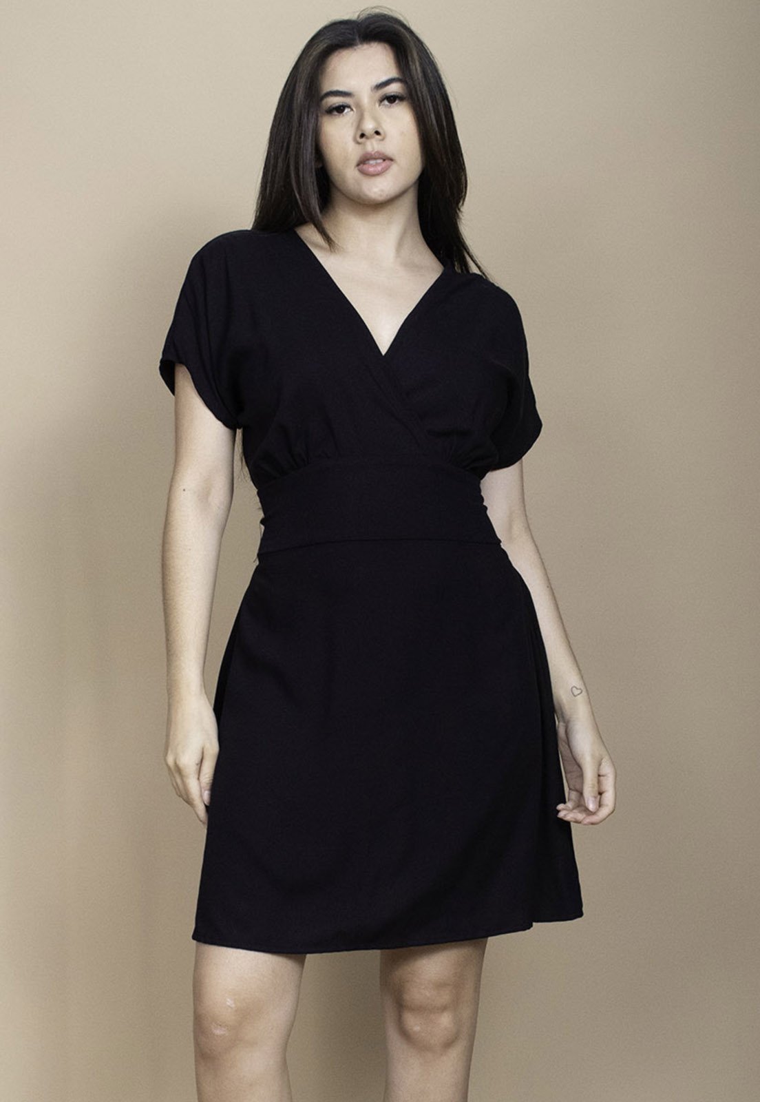 Vestido Cabanafree Midi Plano Preto