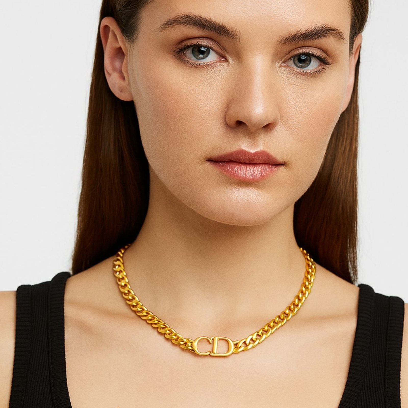 Colar Gargantilha Vih Triny CD Grossa Banhada a Ouro Dourado