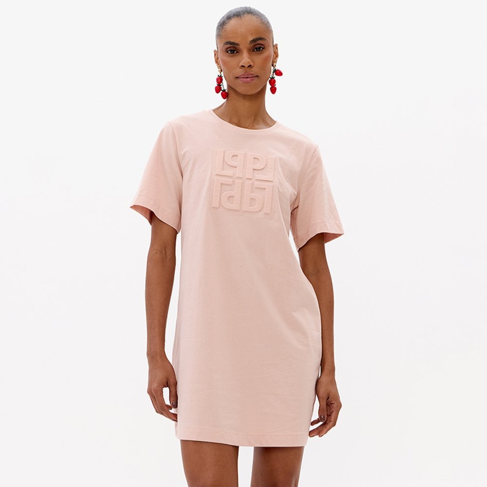Vestido Tdress Lança Perfume Manga Curta Pr27 Rosa Feminino