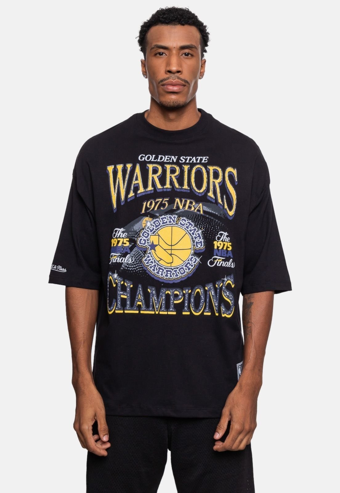 Camiseta Mitchell & Ness Champions Golden State Warriors Preta