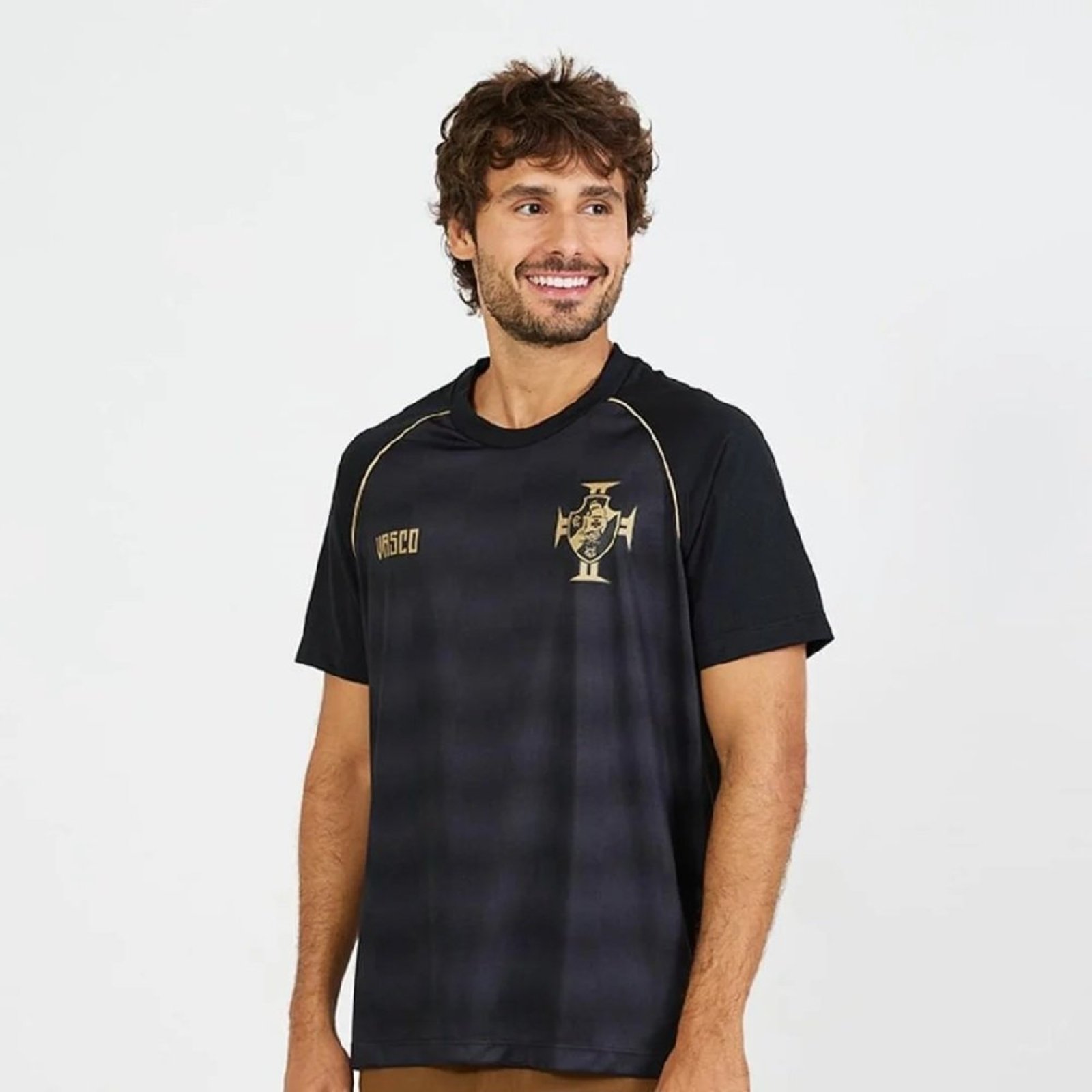 Camiseta Braziline Vasco Mosaico Masculina - Preto