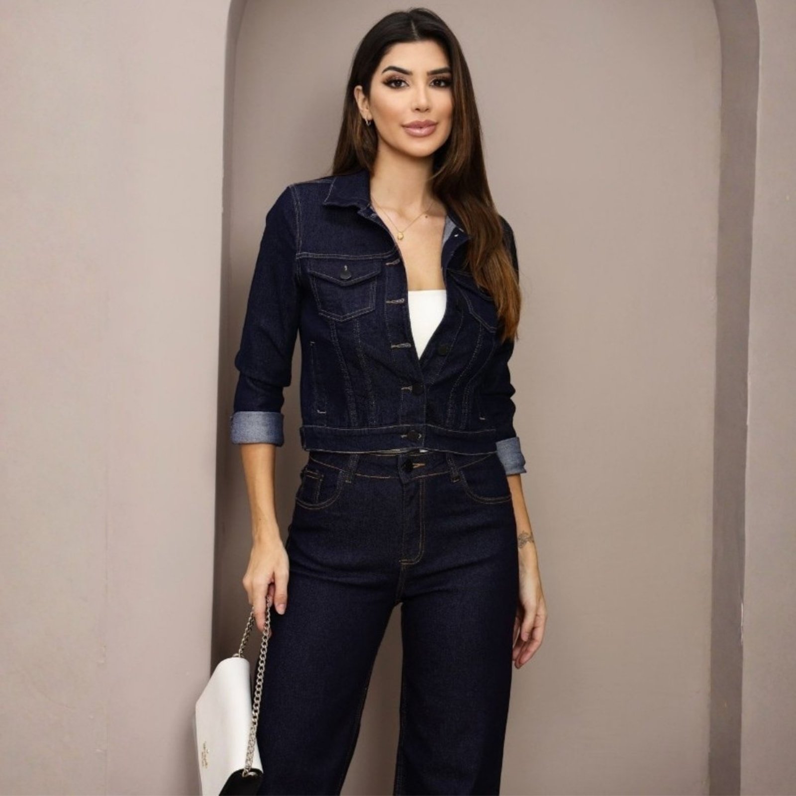 Jaqueta Jeans Básica Feminina Revanche Bilbeis