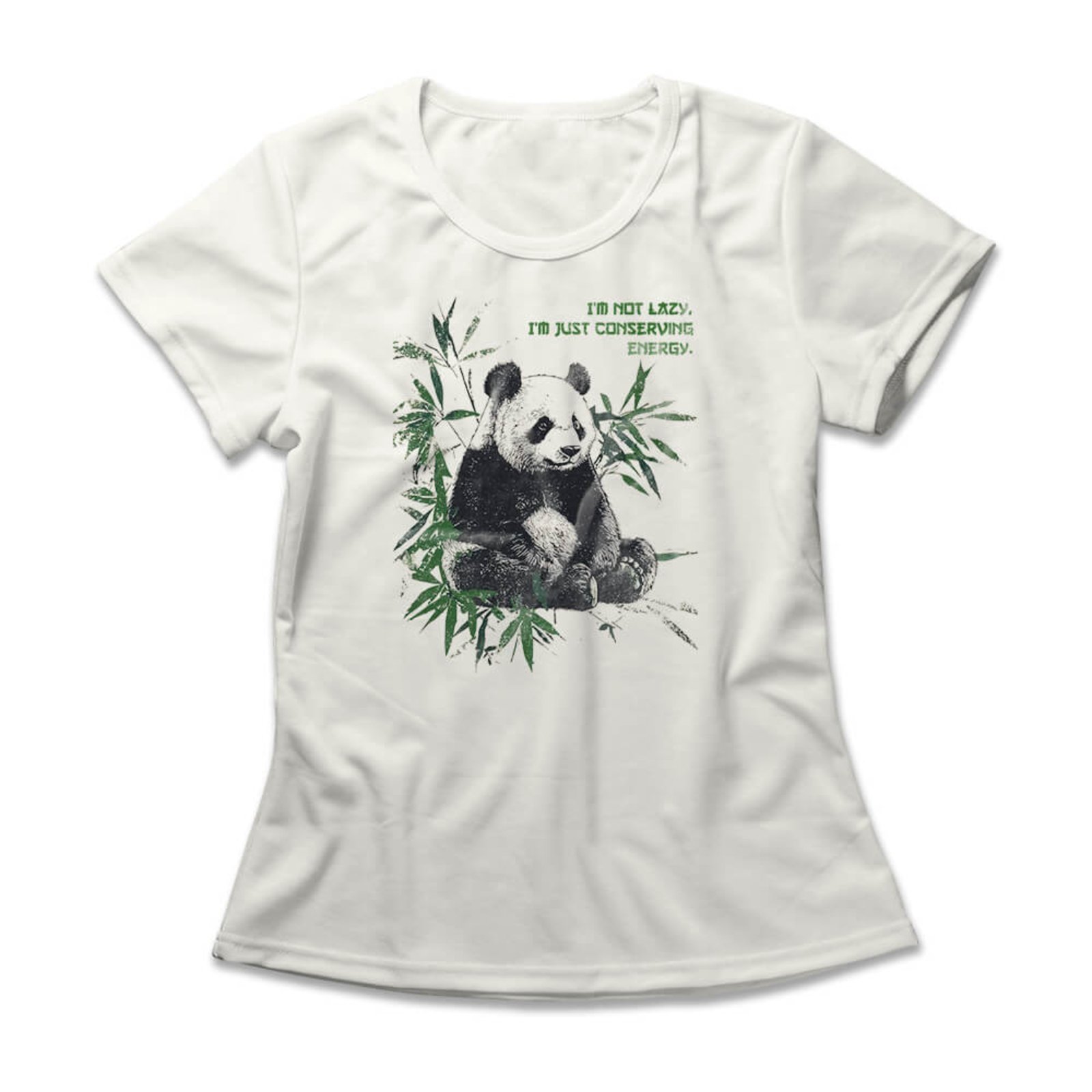 Camiseta Feminina Panda – Off White – Casual – Studio Geek
